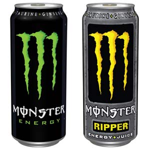 "Monster Energy" ist das Original des Energiegetränks, das jetzt auf den deutschen Markt drängt. "Monster Ripper" kombiniert den extra starken Energy-Drink mit Apfel-, Maracuja- und Ananassaft und wird in einer 0,5-Liter Getränkedose angeboten.
