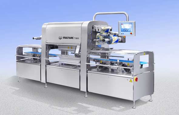 Der Traysealer T 800 ist die zentrale Komponente der Anlagen auf dem Multivac-Messestand.