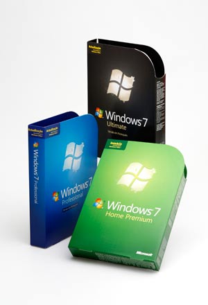 Seit letztem Jahr im Markt: Für Windows 7 wurden die Faltschachteln digital bedruckt;  ein neuer Workflow macht auch kleinste Auflagen von nur 5 Stück wirtschaftlich herstellbar.