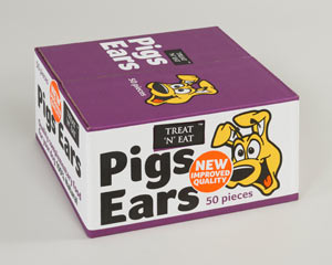 50 Schweineohren in einer Verpackung: Zur Vermarktung im britischen Markt entstand bei Panther die Packung für die Hundenahrung, die besonders zur Belohnung der geliebten Vierbeiner geeignet ist.