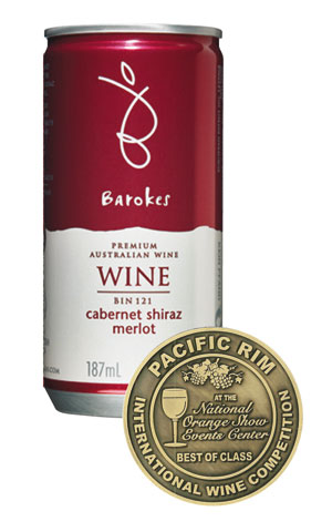Ein Premiumprodukt: Wein in Dosen, produziert nach den Standards des Vinsafe*+®+*-Verfahrens von Barokes.