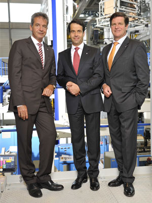 Geschäftsführer der Reifenhäuser GmbH & Co. KG Maschinenfabrik: Klaus, Bernd und Ulrich Reifenhäuser (von links nach rechts)