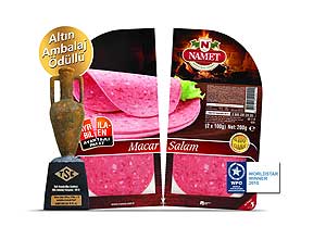 Innovative Optik und verbraucherfreundliches Handling für den türkischen Markt: Namet Hungarian Salami in der preisgekrönten Verpackungslösung von Südpack.