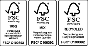 Das FSC-Logo kennzeichnet besonders umweltschonende Materialien. Verpackungen und Displays der Panther-Gruppe dürfen es nach erfolgreicher Zertifizierung tragen.