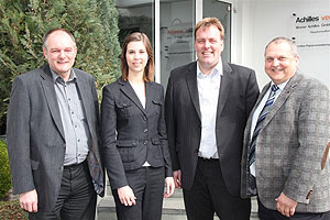 Das neue Kompetenzteam der Achilles Gruppe für Verpackungsveredelung (v.li.): Helmuth Nieber, Andrea Hachenberg, Jens Roßdeutscher und Gert Fritsch.