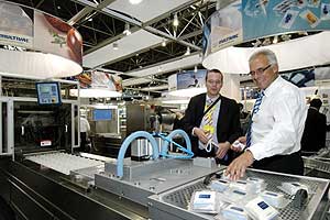Multivac-Stand auf der interpack 2005. Auch in diesem Jahr war Multivac natürlich auf der großen Verpackungsmesse vertreten.