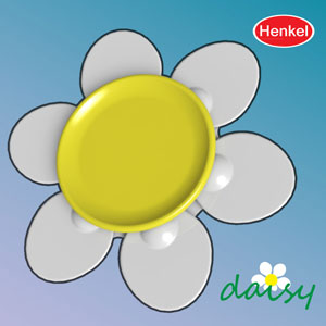 Der drittplatzierte Entwurf "Daisy Magnetic" besticht vor allem durch sein attraktives Design. Der Klebstoff befindet sich in sechs Blütenblättern einer Margarite aus Plastik, die durch einen Magnet zum Beispiel an einem Kühlschrank befestigt werden kann.
