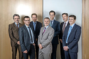 Der neu zusammengesetzte Vorstand der European Bioplastics: (v.l.n.r.) F. Degli-Innocenti, H. Käb, M. Vergauwen, A. Sweetman, J. Hamprecht, J. Reske, R. Barthel.