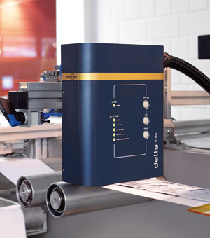 Der Hochgeschwindigkeits-Graustufendruckers DELTA 105i, der zusammen mit anderen Druckmodulen und der Digiline-Serie auf der LABELEXPO in Brüssel präsentiert wird.