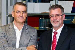Die technischen Leiter von X-Rite und BST International, Francis Lamy (links) und Michael Wiebe.