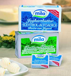 Nach der Modernisierung wird Milkon Südtirol die Süß- und Sauerrahmbutter der Marke "Mila" auf einer Multipack 3000 von Oystar Benhil verpacken.