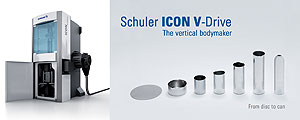 ICON V-Drive von Schuler Pressen:  Das eingereichte Verfahren beschreibt einen neuartigen Prozess für die Fertigung von Dosenkörpern. Die Jury urteilt über die Innovationspotenziale: der Vorgang wird nur noch in einem einstufigen Formprozess realisiert, daraus resultiert eine für diesen Formvorgang bisher nicht erreichte Kompaktheit, Materialersparnis von bis zu 40% ist möglich, anstelle von aufwändigen Bandanlagen reicht die Zuführung magazinierter Scheiben aus und die Verarbeitung eines zunehmenden Anteils an Recyclingmaterial ist möglich.