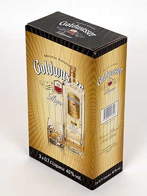 Gewinnerdruck in der Kategorie "gestrichene Papiere": Goldwasser ist eine Spezialität aus Danzig. Die Umsetzung des anspruchsvollen Druckmotivs auf zwei unterschiedichen Verpackungsgrößen durch Smurfit Kappa würdigte die Jury mit dem DFTA-Award.