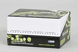 Sicher und geschützt bis zum P.O.S. kommt "Enexy" in einer Verpackungslösung von Print-Pack, die dank einer Aufreißperforation im Handumdrehen zum Display wird.