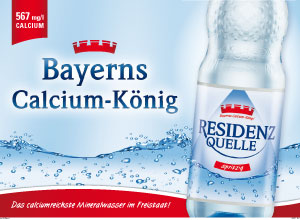 Residenz Quelle mit neuem Etikett
