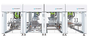 Die Gesamtansicht der neuen Tubenfüll- und Verschließmaschine mit Ultraschallschweiß-Verschließeinheit von Schubert.