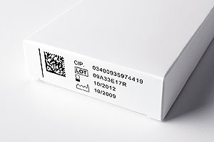 Bedruckungen in Klarschrift sowie als 2-D Datamatrixcode.