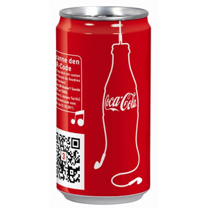 Coca Cola Sound Up Kampagne im Sommer 2011: Man konnte via QR-Codes verschiedene Goodies laden, an einem Gewinnspiel teilhaben und Tickets für die Sound Up Tour gewinnen.
