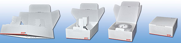 Konstruktion für leichtes Handling, hochwertige Optik und ökologische Vorteile: von SCA Packaging Deutschland entwickelte Verpackung für die Produktlinie tesa® ACXplus.