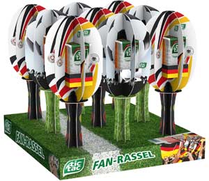 Die Rassel löst die Vuvuzela ab - bei Entnahme einzelner tic tacs bleibt sie intakt, das Geräusch verklingt erst, wenn die Packungen leer sind.