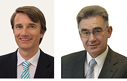 Dr. Jan Klingele (links) wurde für eine zweite Amtszeit als Vorsitzender und Norbert Julius (rechts) zum Ehrenvorsitzenden des VDW gewählt.