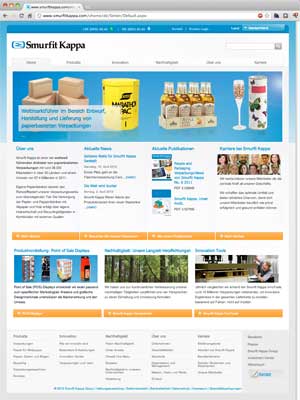 Smurfit Kappas neues Website für den globalen Auftritt.