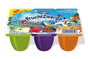 Limitierte Wintersorten erweitern das Sortiment der FruchtZwerge. Damit setzt Danone das neue Saison-Sortiment fort.