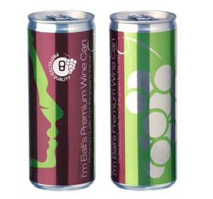 Wein in Dosen: u.a. geeignet für die Reisebranche - kompakt stapelbar und bruchfest.