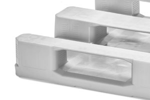 Die voll geschlossene Hygienepalette Hygienic E7.3 CD-3CR eignet sich mit ihren geschlossenen Kufen optimal für die Lebensmittelindustrie.
