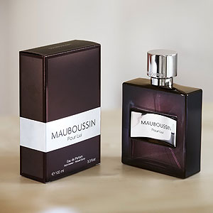 Flakon und Schachtel für Mauboussin pour Lui im Partnerlook.