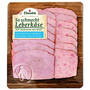 Die Verpackung von Südpack verschafft dem Leberkäse von Houdek einen prägnanten Auftritt am Point of Sale.
