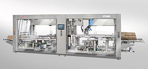Globaler Launch auf der Interpack: Der neue Sammelpacker Elematic 3001 mit neuem Design für mehr Sicherheit, Effizienz und Produktionshygiene.