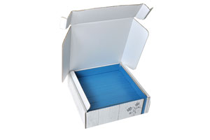 ... und hier geöffnet mit beispielhaftem Einstoff-Packmittel.