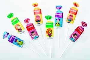 Lollipops in Top-Twist-Verpackung sind besonders in Asien und Südamerika beliebt.