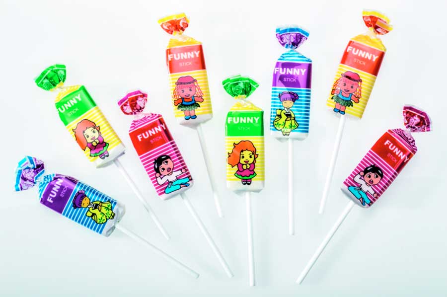 Lollipops in Top-Twist-Verpackung sind besonders in Asien und Südamerika beliebt.
