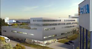 So wird das neue Herma Maschinen-Werk aussehen (hier eine realitätsnahe Anmutung von BFK Architekten, Stuttgart). Bereits Ende 2018 sollen hier die ersten Etikettierer gefertigt werden.
