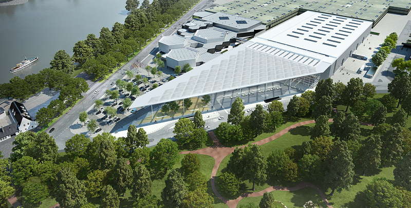 Der Neubau des Messeeingangs-Süd soll nach der Interpack 2017 beginnen und im Sommer 2019 fertiggestellt sein. 