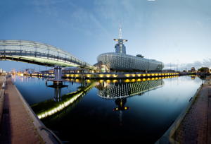 Außenansicht des Klimahauses in Bremerhaven.