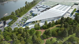 Der Neubau des südlichen Eingangsbereichs der Messe Düsseldorf ist in vollem Gang. Mit der neuen Messe Süd entstehen modernste Ausstellungs-, Veranstaltungs- und Kongressflächen mit flexiblen Nutzungsmöglichkeiten.
