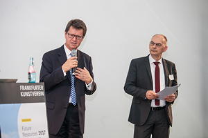 Markus Müller-Drexel, Geschäftsführer der INTERSEROH Dienstleistungs GmbH (links) und Winfried Batzke, Geschäftsführer des Deutsche Verpackungsinstitut e.V. (dvi) auf der ersten gemeinsamen Fachveranstaltung „Future Resources 2017 – Verpackung ist Rohstoff“.