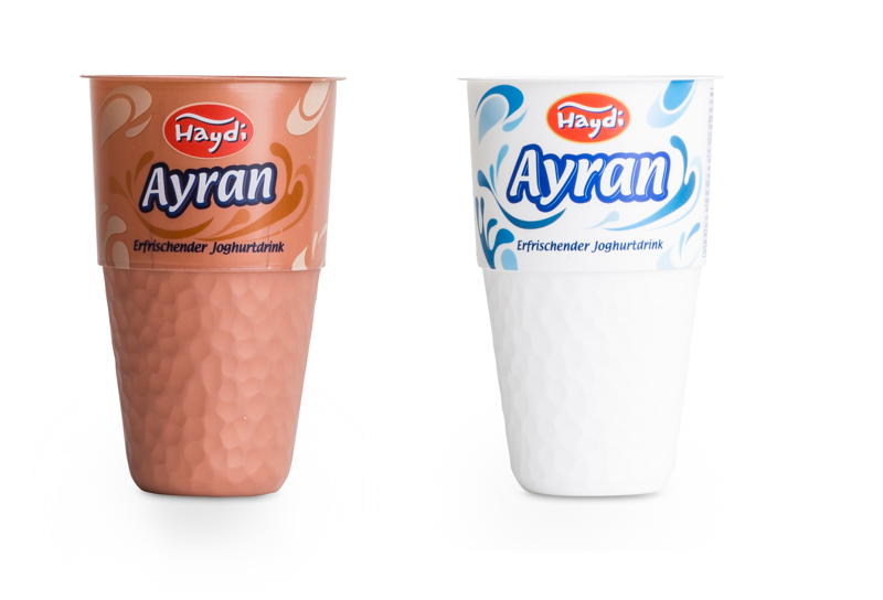 Der Ayran-Becher von Greiner Packaging für BMI mit Hammerschlag-Optik erhielt den Deutschen Verpackungspreis 2018.
