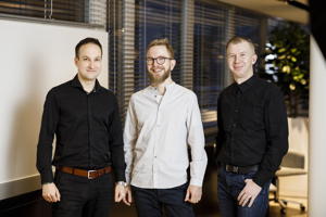 Ilkka Harju, Iiro Numminen und Marko Leiviskä von Metsä Board.