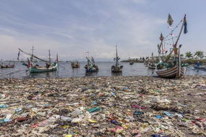 Fischerhafen in Muncar, Ost-Java, Indonesien.