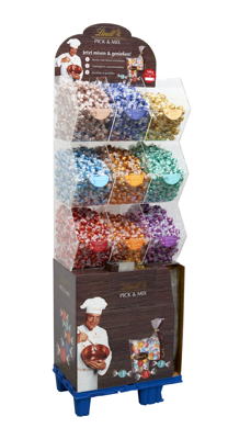 Kombination aus hoher Stabilität und feinem, edlen Erscheinungsbild gewürdigt: Das Display von Gissler & Pass für die Lindt & Sprüngli-Marke Lindor.