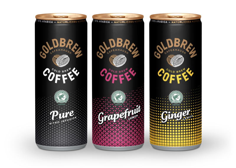 Neu für den deutschen Markt sind mit Stickstoff versehene Gold Brew-Versionen in Aluminium-Nitro-Dosen von Ardagh.