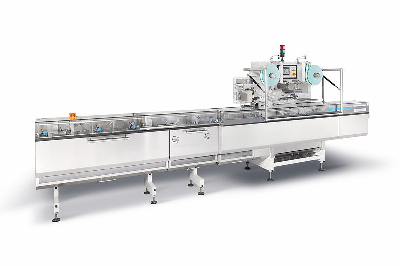 Die Verpackungsmaschine FPC5 von Theegarten-Pactec vereint sowohl die Heiß- und Kaltsiegeltechnologie als auch das Trennnahtschweißen in einer Maschine.