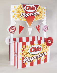 Launch der neuen Chio-Popcorn-Varianten in einem Wellpappendisplay von Panther.