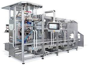 Die Rovema SBS 250 Single wird in einer Anwendung für den Kaffeebereich ausgestellt.