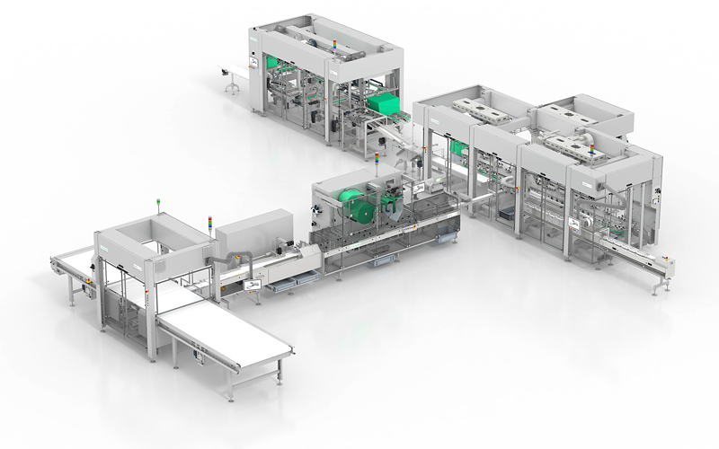 Syntegon Technology zeigt ein nahtlos integriertes Hochgeschwindigkeitssystem für Riegel, das alle Schritte von der Prozesstechnik bis hin zur Transportverpackung umfasst.