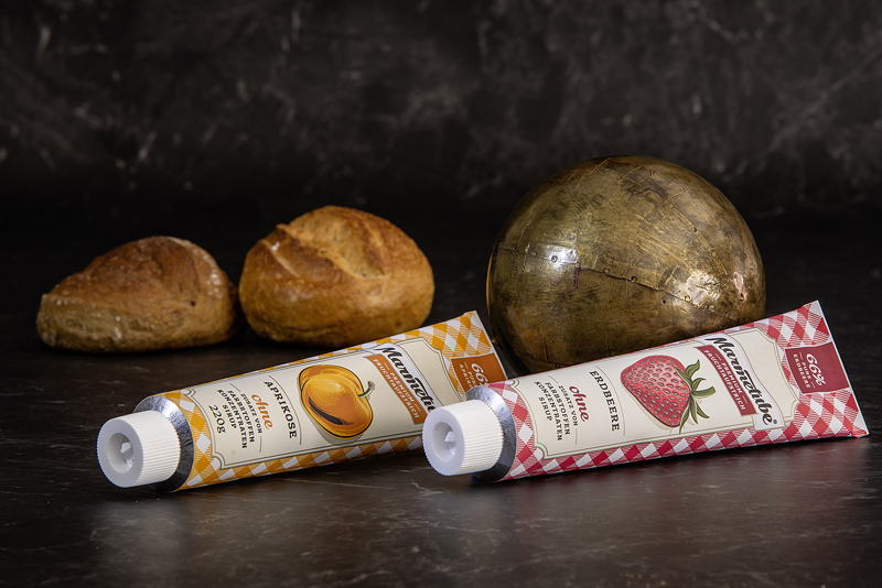 Die Gewinnertube für die Marmelade mit einem bemerkenswerten 66prozentigen Fruchtgehalt wurde von Tubex zu 100 % aus post-industrial recycled (PIR) Aluminium hergestellt.